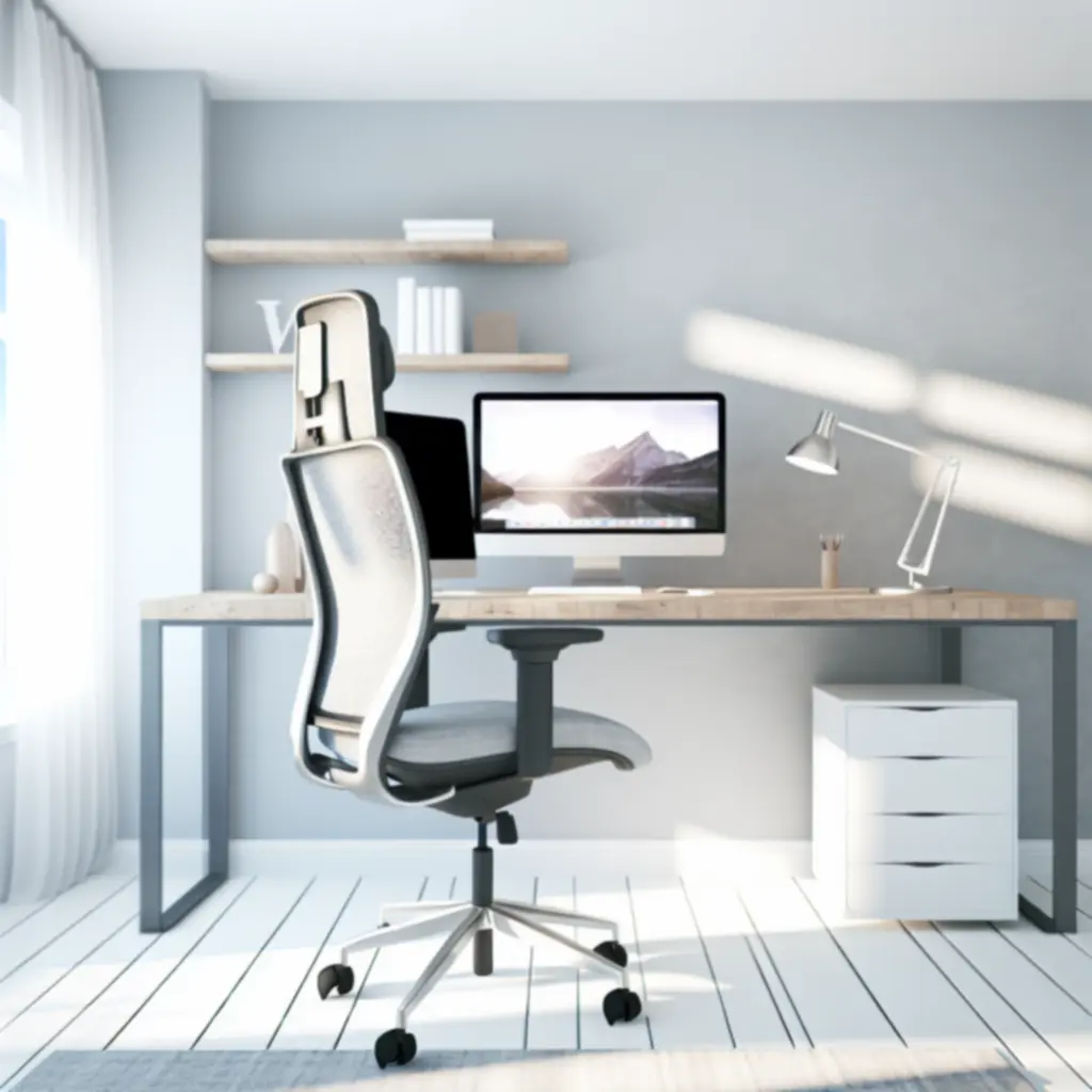 Nowoczesne, ergonomiczne stanowisko pracy w domowym biurze