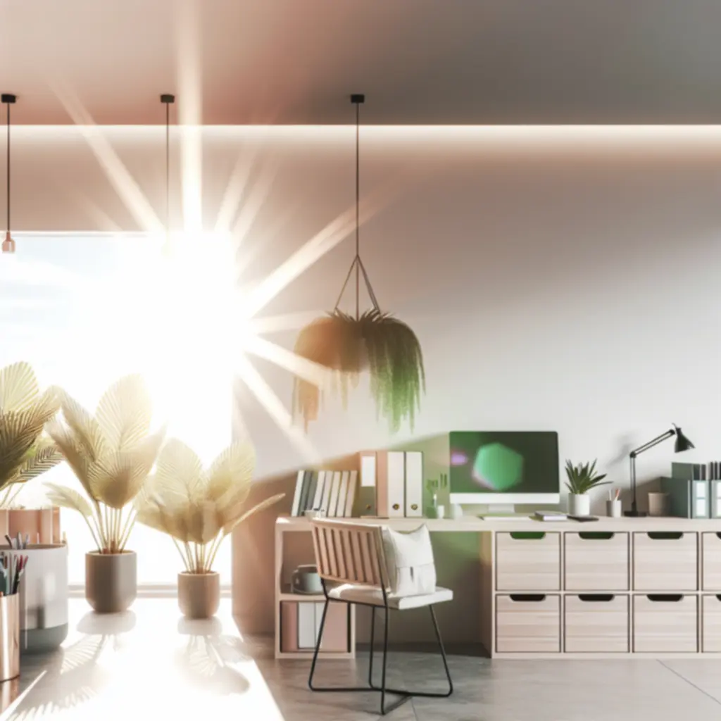 Zainspirowana, zorganizowana przestrzeń domowego biura