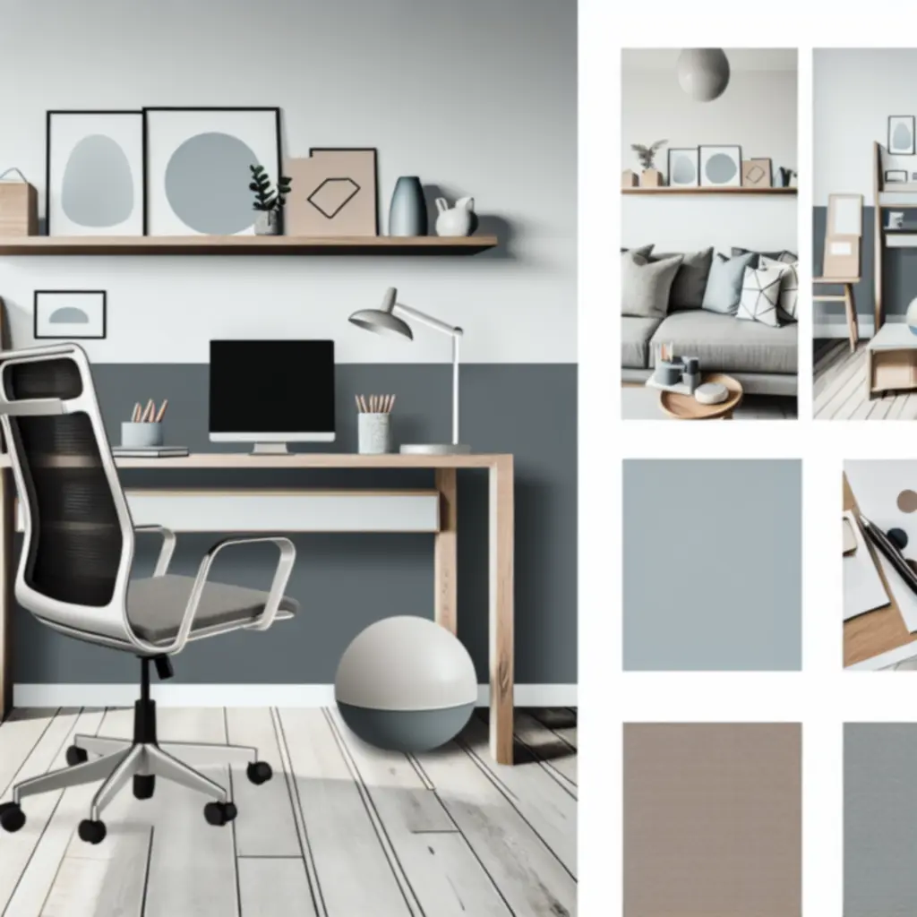 Inspirowana minimalizmem aranżacja nowoczesnego biurka domowego