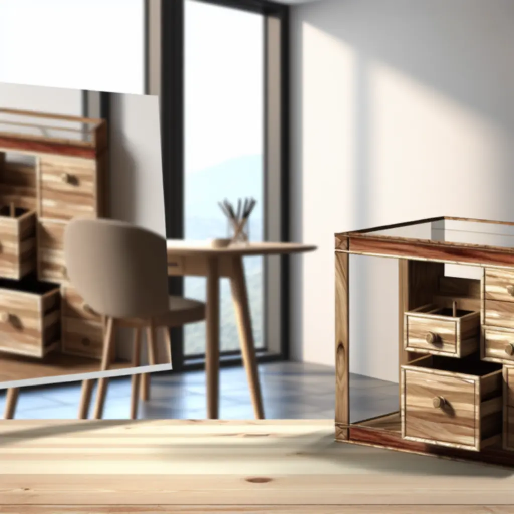 Zbliżenie na organizer biurkowy ukazujące detale wykonania